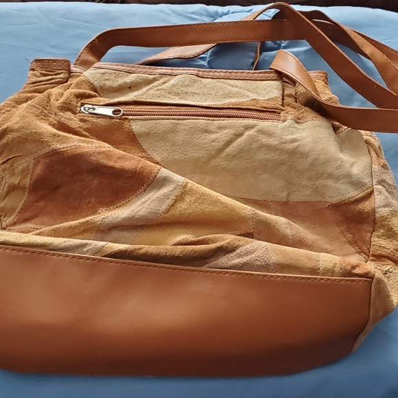 Suede Patchwork Handbag, Large Capacity, Multiple Pockets - Picture 2 of 13
